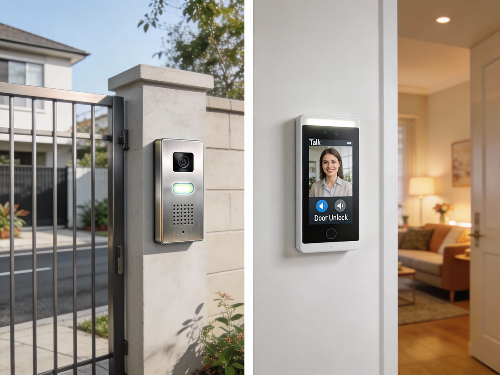 Video door phone system installed at a villa entrance